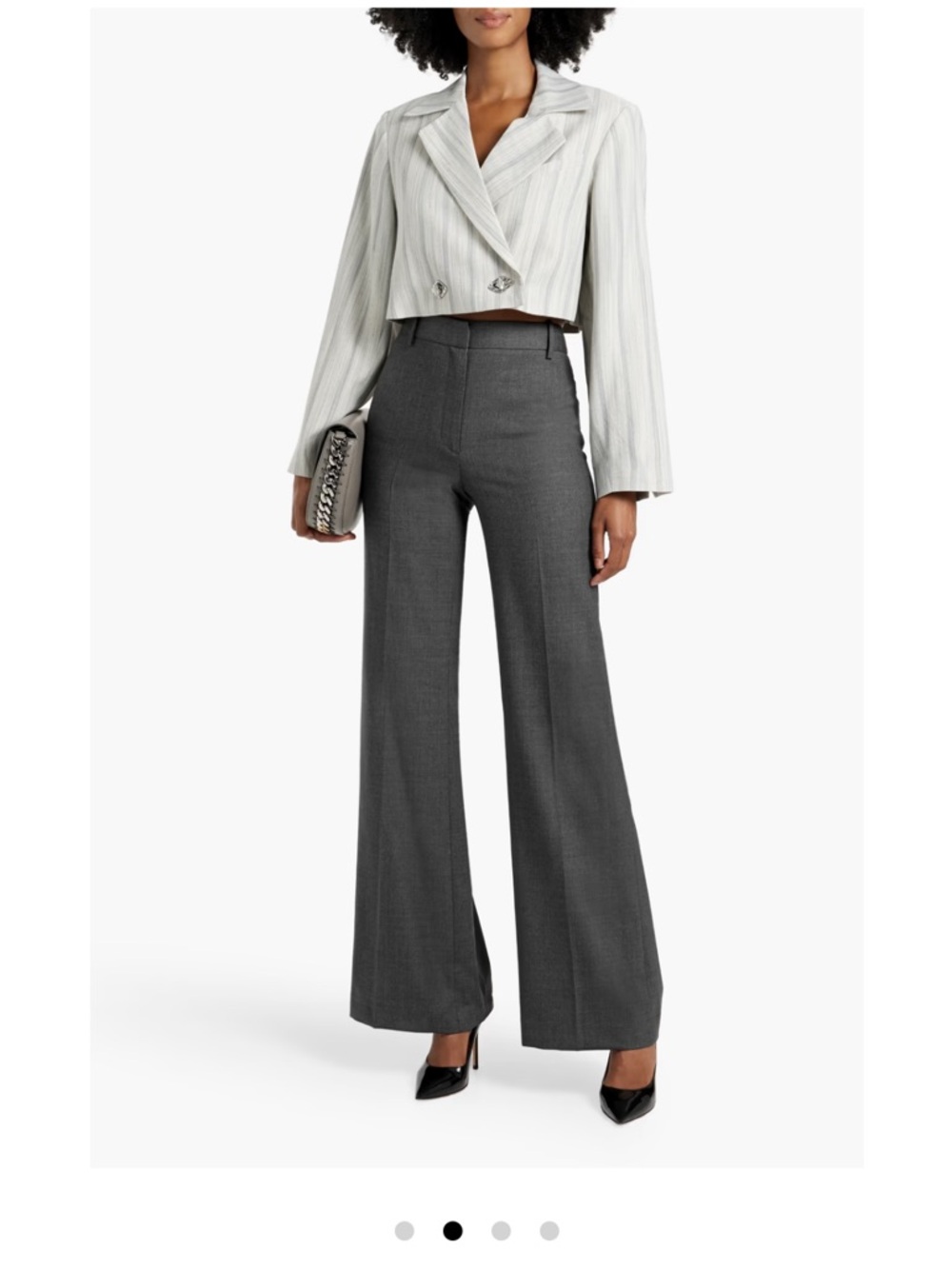 Nili Lotan Arielle Wool Flared Pants Gray size 4